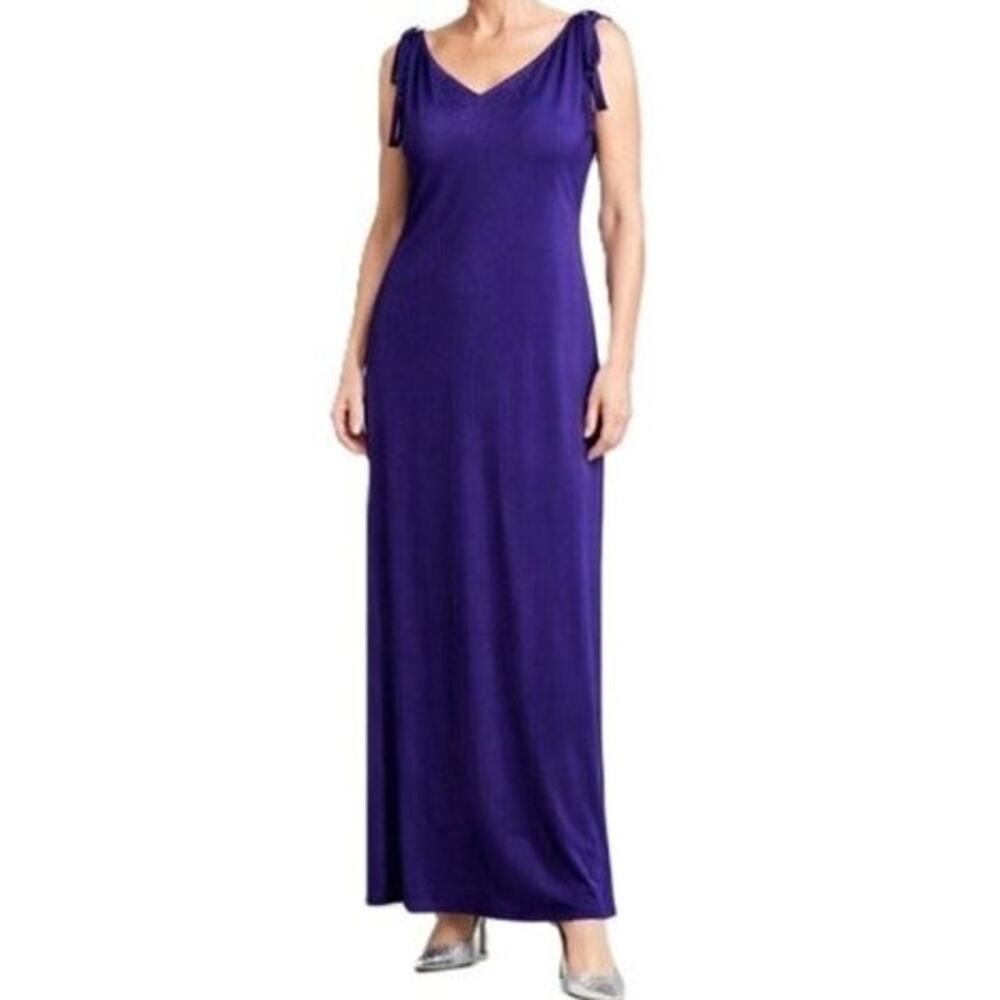 California Concepts Maxi Dress Size 16 Purple Sleeveless Formal Evening Y2K Vntg